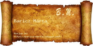 Baricz Márta névjegykártya